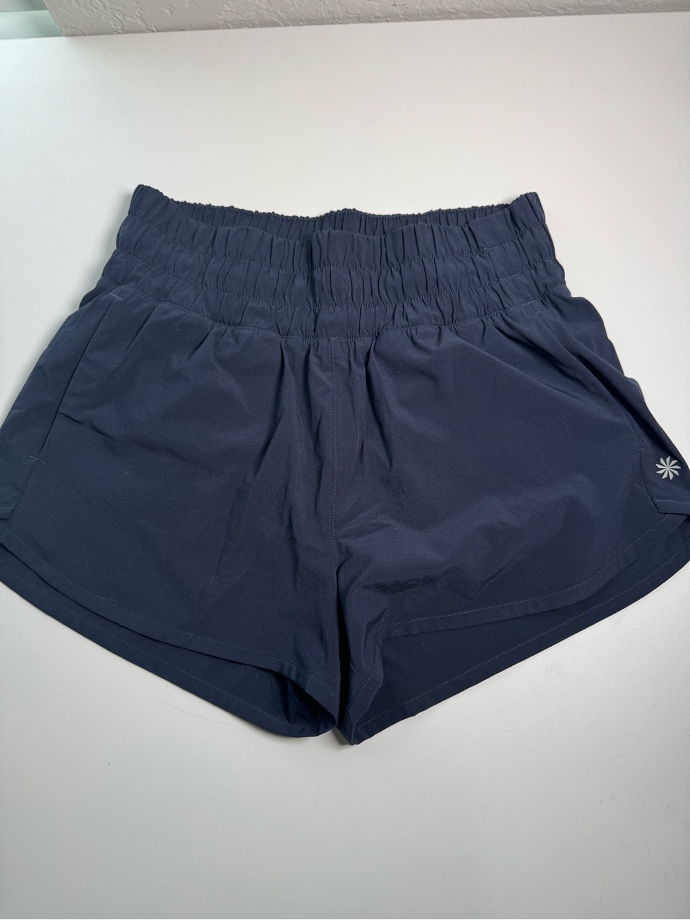 Athleta Girl L 12 Blue Athletic Running Shorts Quick Dry Lightweight